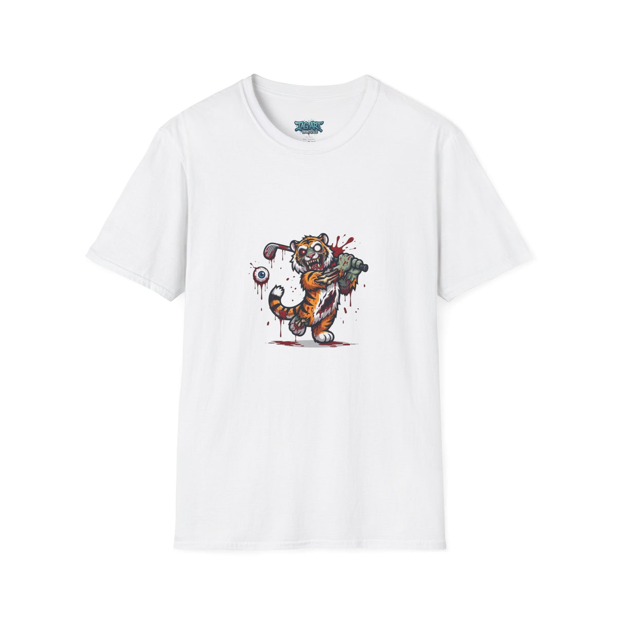 Golfing Tiger T-Shirt — Funny Golf Club Cartoon Tee for Golfers