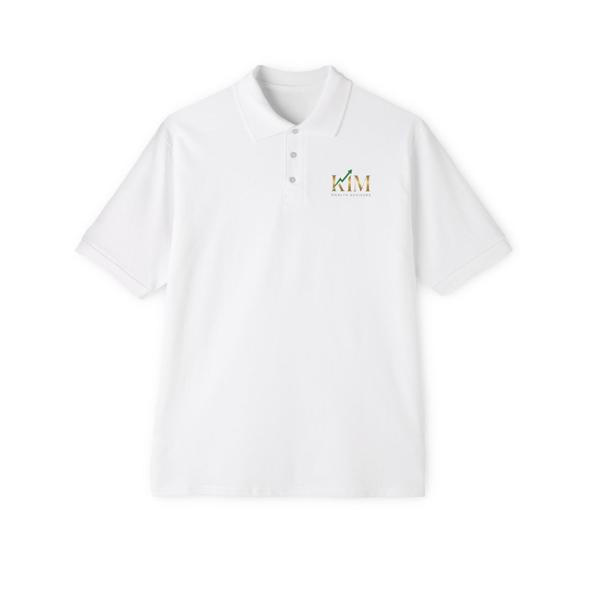 Men's Piqué Polo — Embroidered KIM Monogram Chest Polo