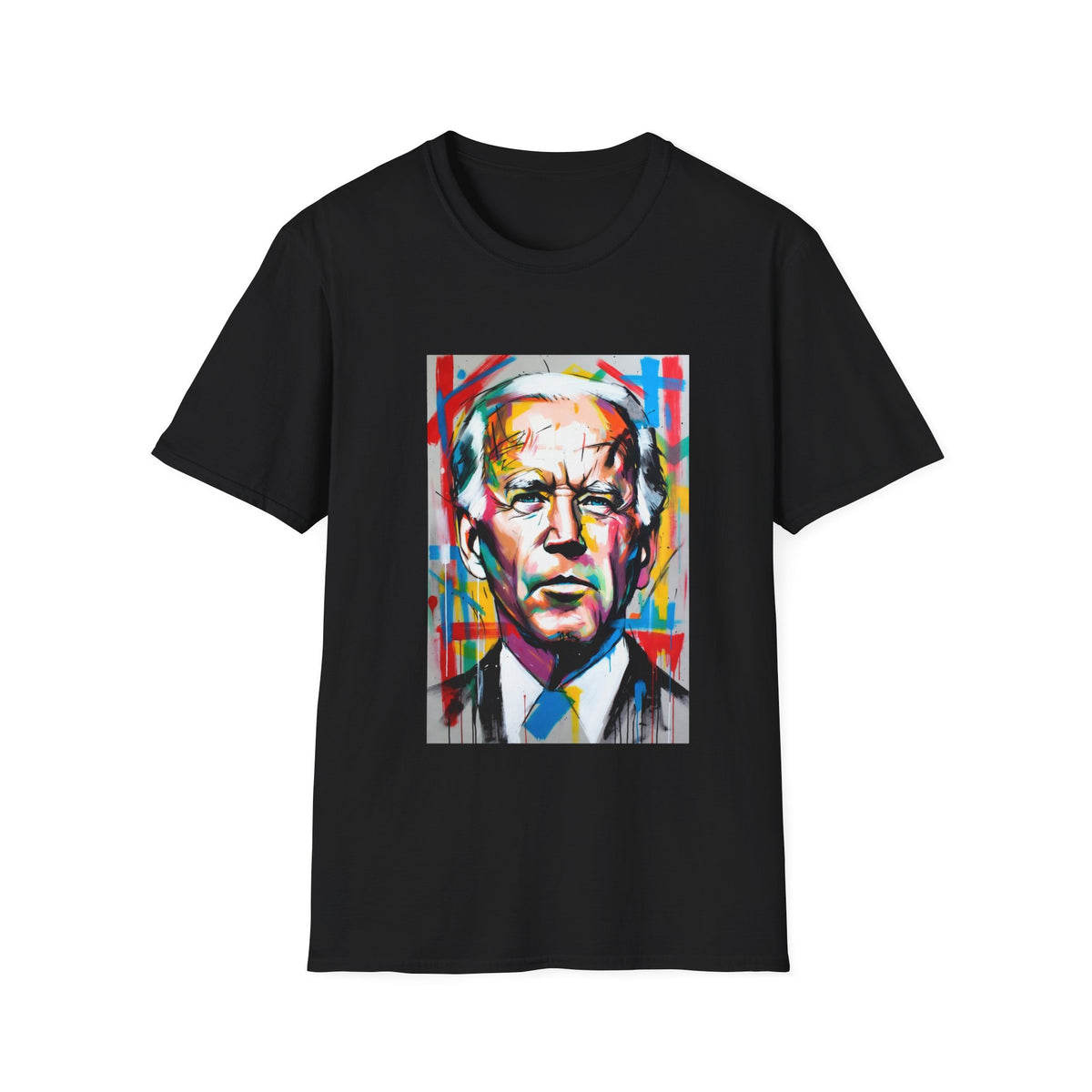 Artsy Biden Portrait T‑Shirt — Colorful Pop Art President Tee