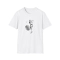 Golf Swing Graphic T‑Shirt — Retro Golfer with Patterned Ball