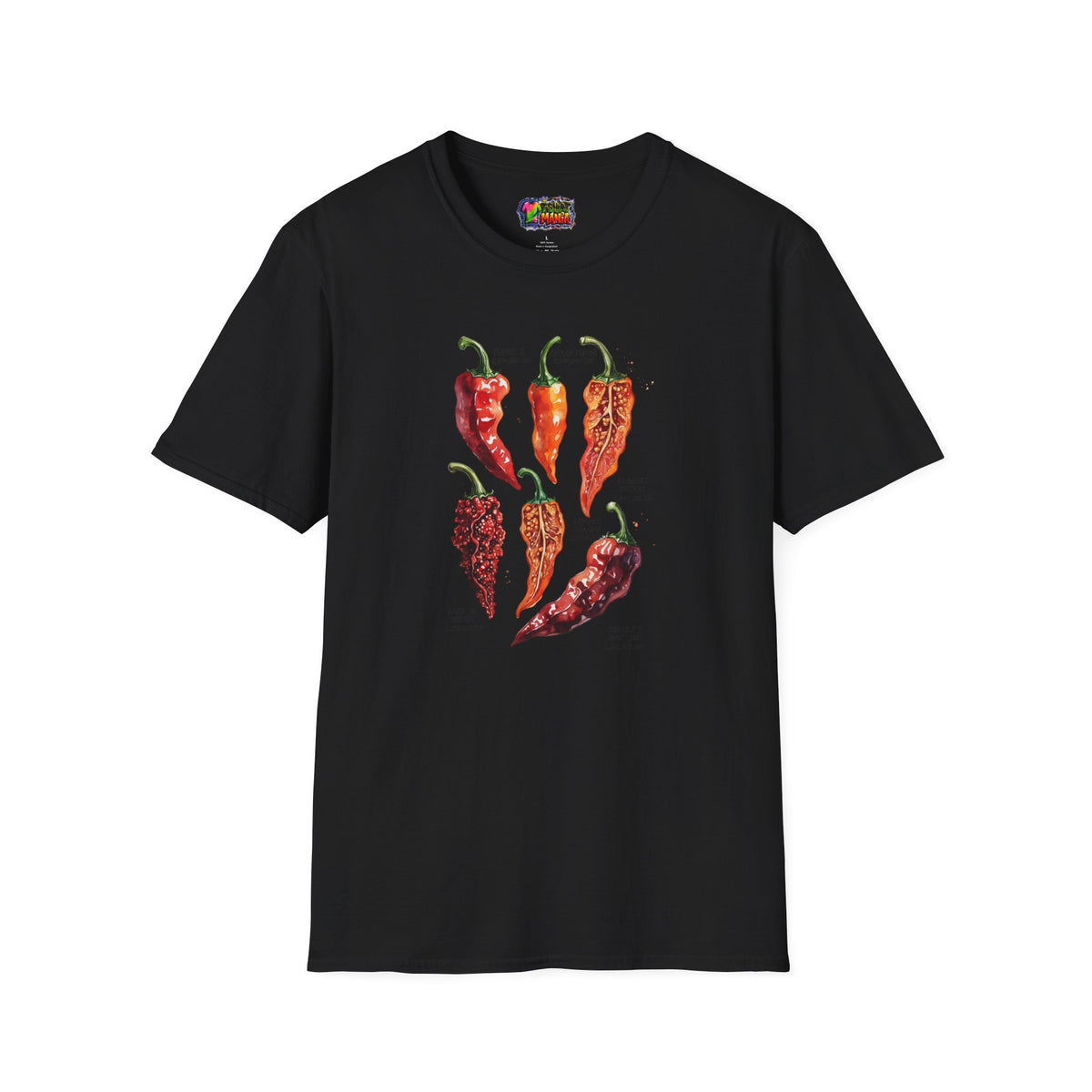Chili Pepper Varieties T-Shirt – Vintage Botanical Hot Pepper Chart Tee