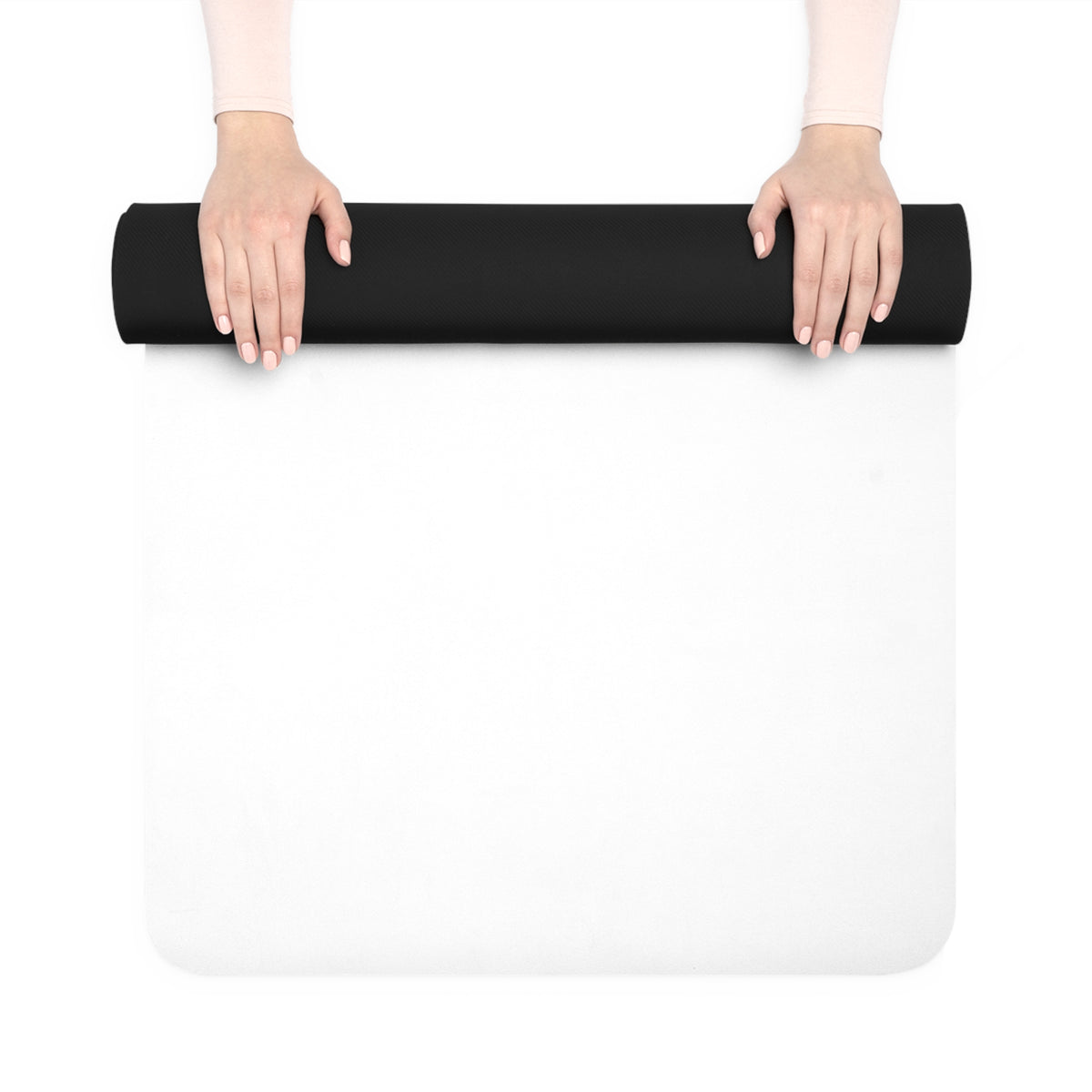 Minimalist Rubber Yoga Mat with Centered Inspirational Script — Non-Slip Exercise Mat