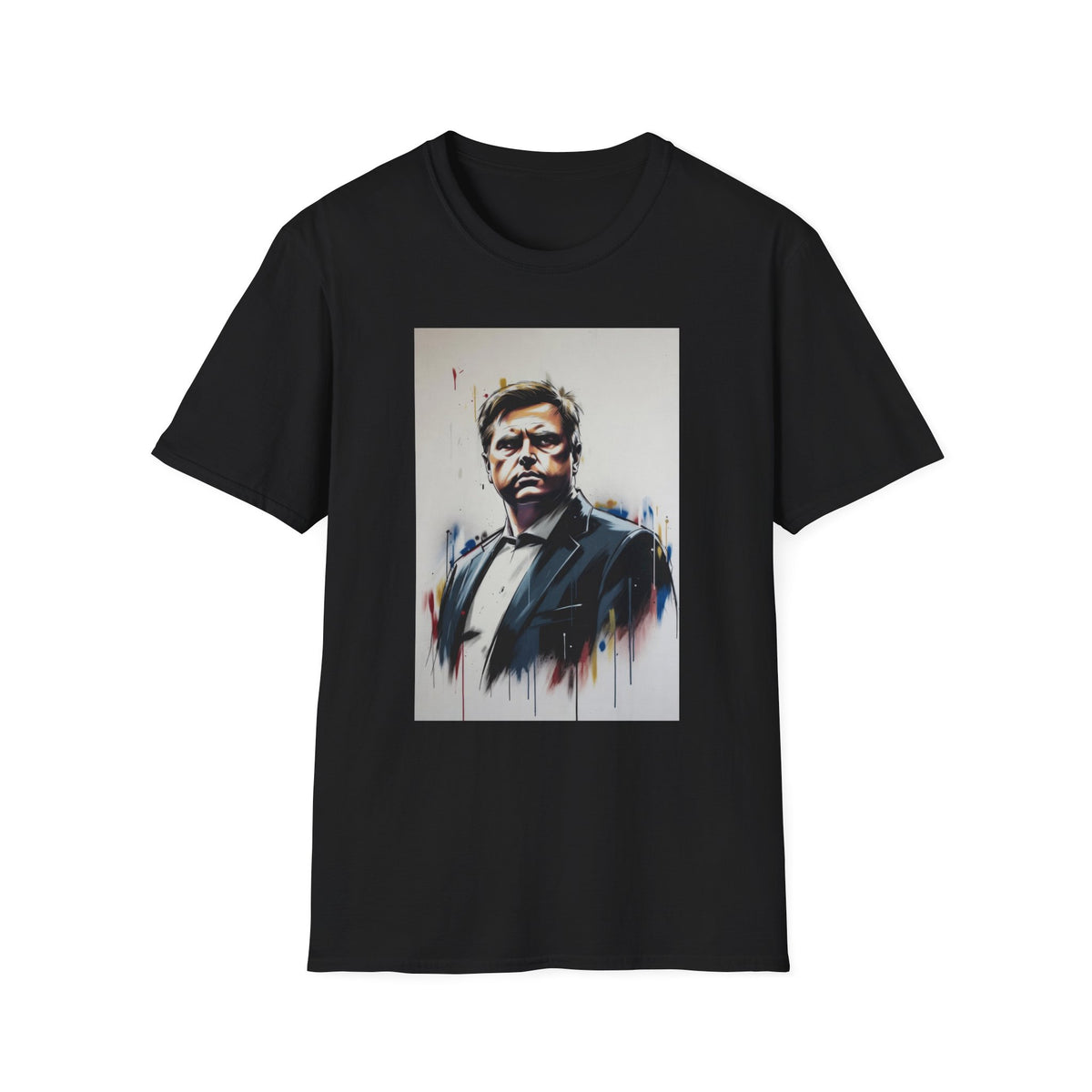 Portrait Artsy JD T-Shirt — Stylized Gentleman's Painted Face Graphic Tee