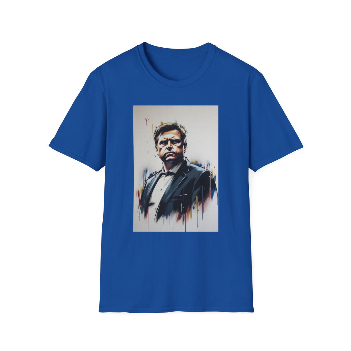 Portrait Artsy JD T-Shirt — Stylized Gentleman's Painted Face Graphic Tee
