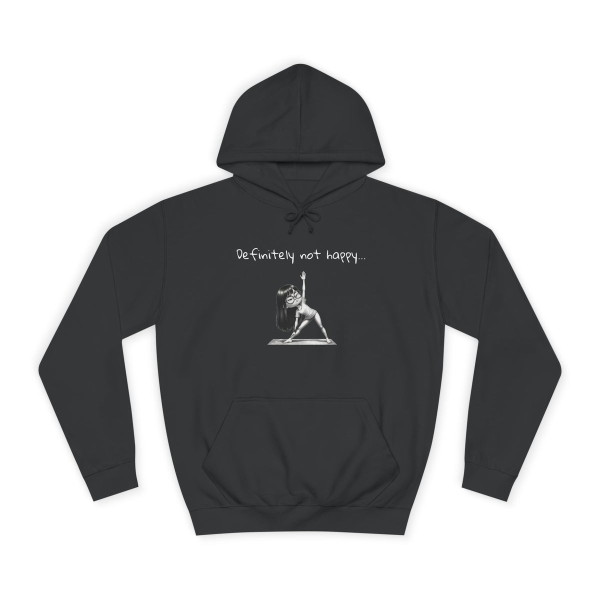 College Hoodie with Minimal Sketch Girl Design – 'She’s Not Crying' Campus Pullover