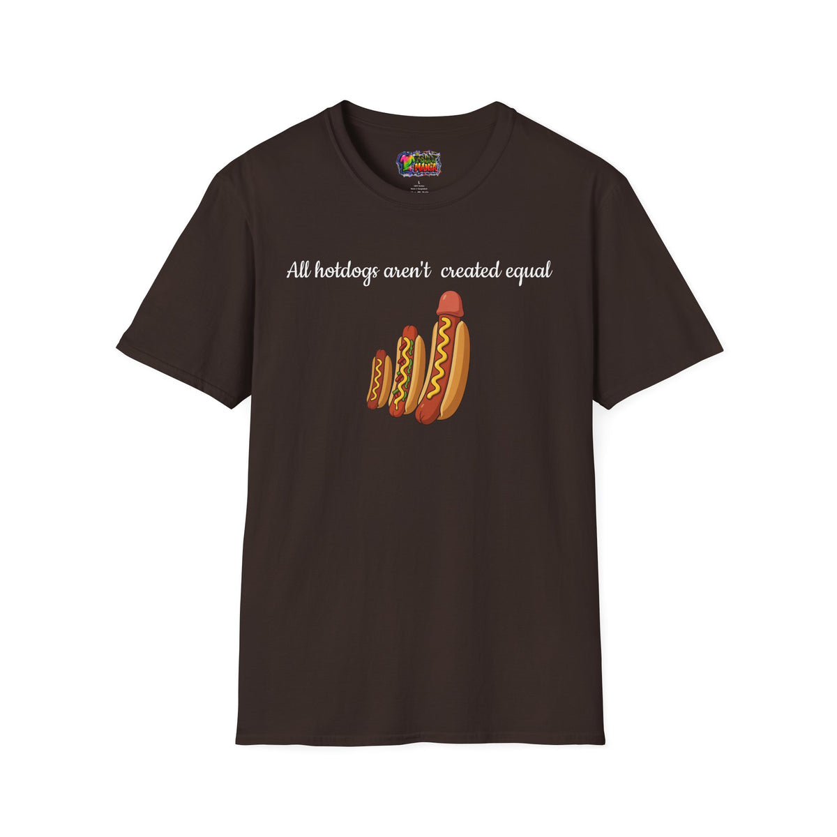 Hotdog Graphic T-Shirt — "All Hotdogs Aren't Created Equal" Funny Food Lover Tee