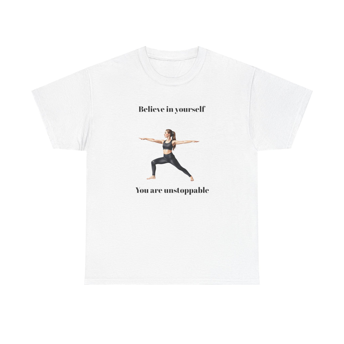 Believe in Yourself Yoga T-Shirt, Motivational Workout Tee