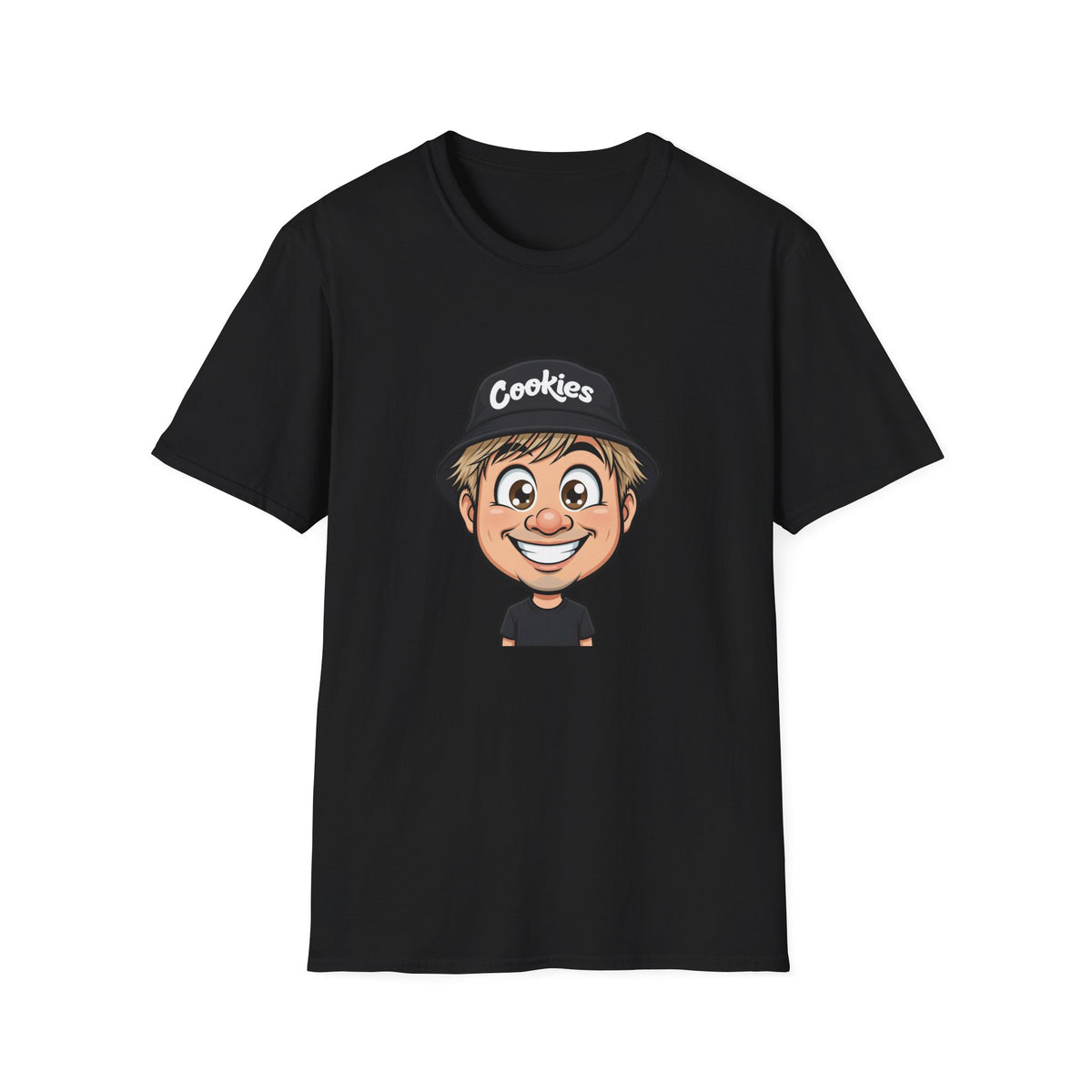 Cookies Brand Cartoon Boy T-Shirt — Smiling Kid Logo Tee