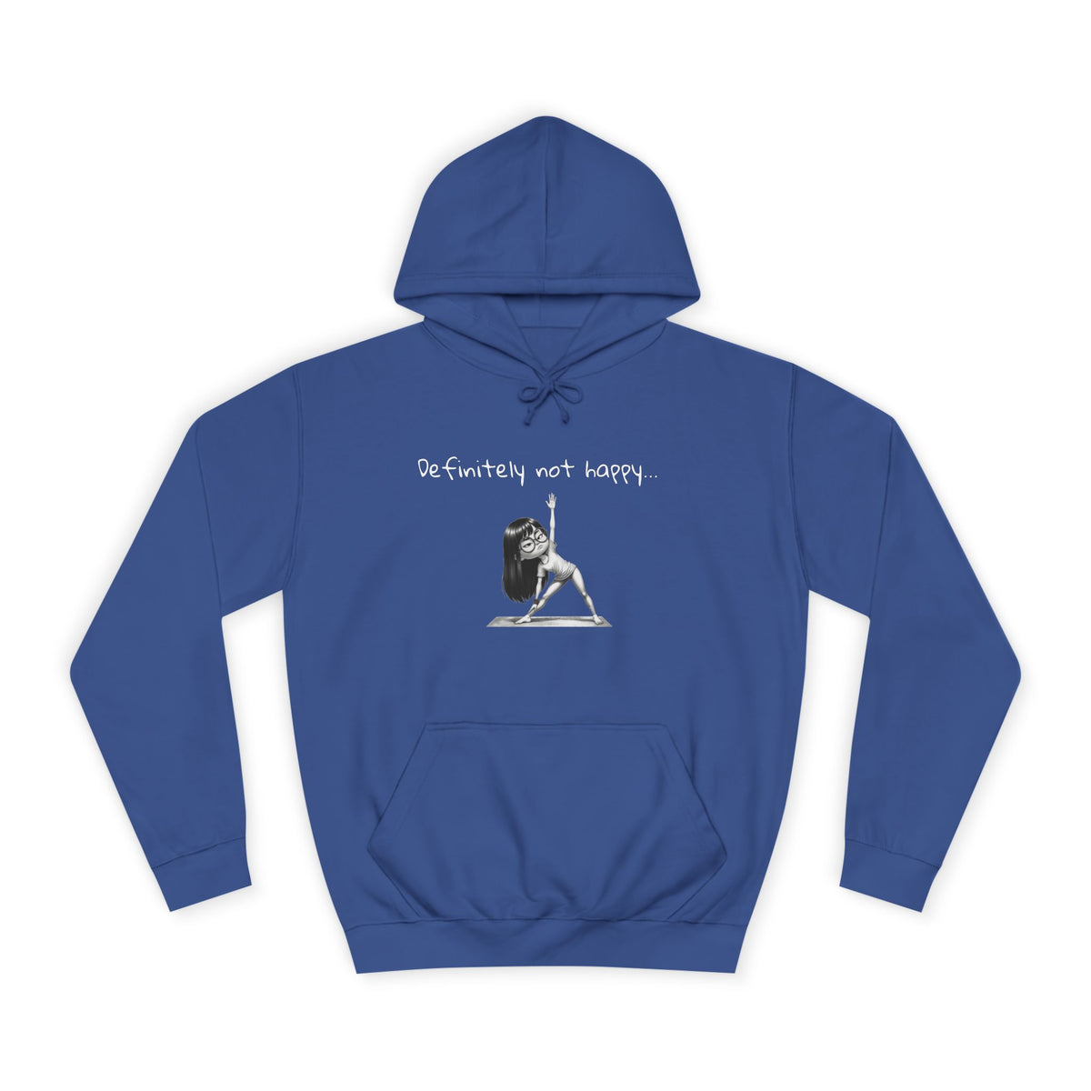 College Hoodie with Minimal Sketch Girl Design – 'She’s Not Crying' Campus Pullover