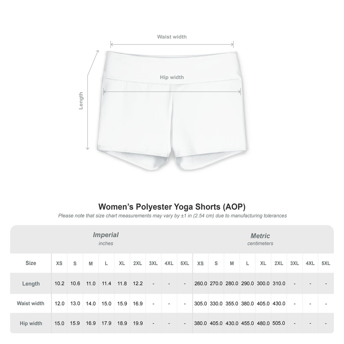 Women's Yoga Shorts — White All-Over-Print with Heart & Sun Logo