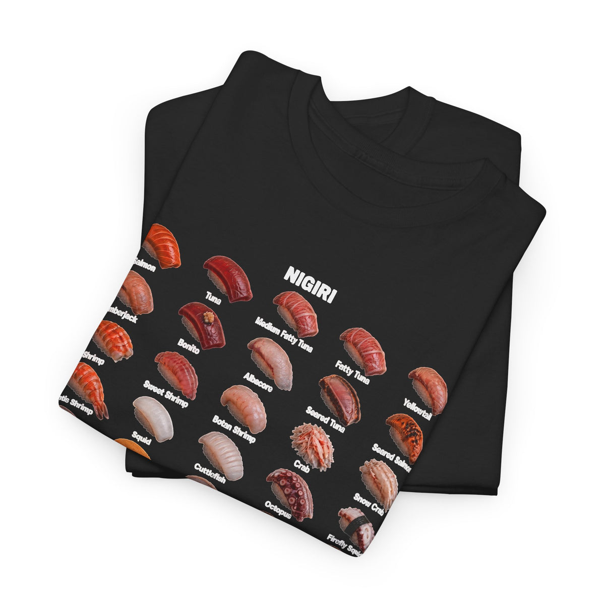 Sushi Nigiri Chart T-Shirt — Japanese Sushi Guide Tee for Foodies
