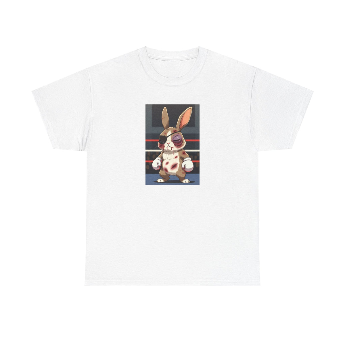 Boxing Bunny T-Shirt — Cute Fight-Scar Rabbit Graphic Tee