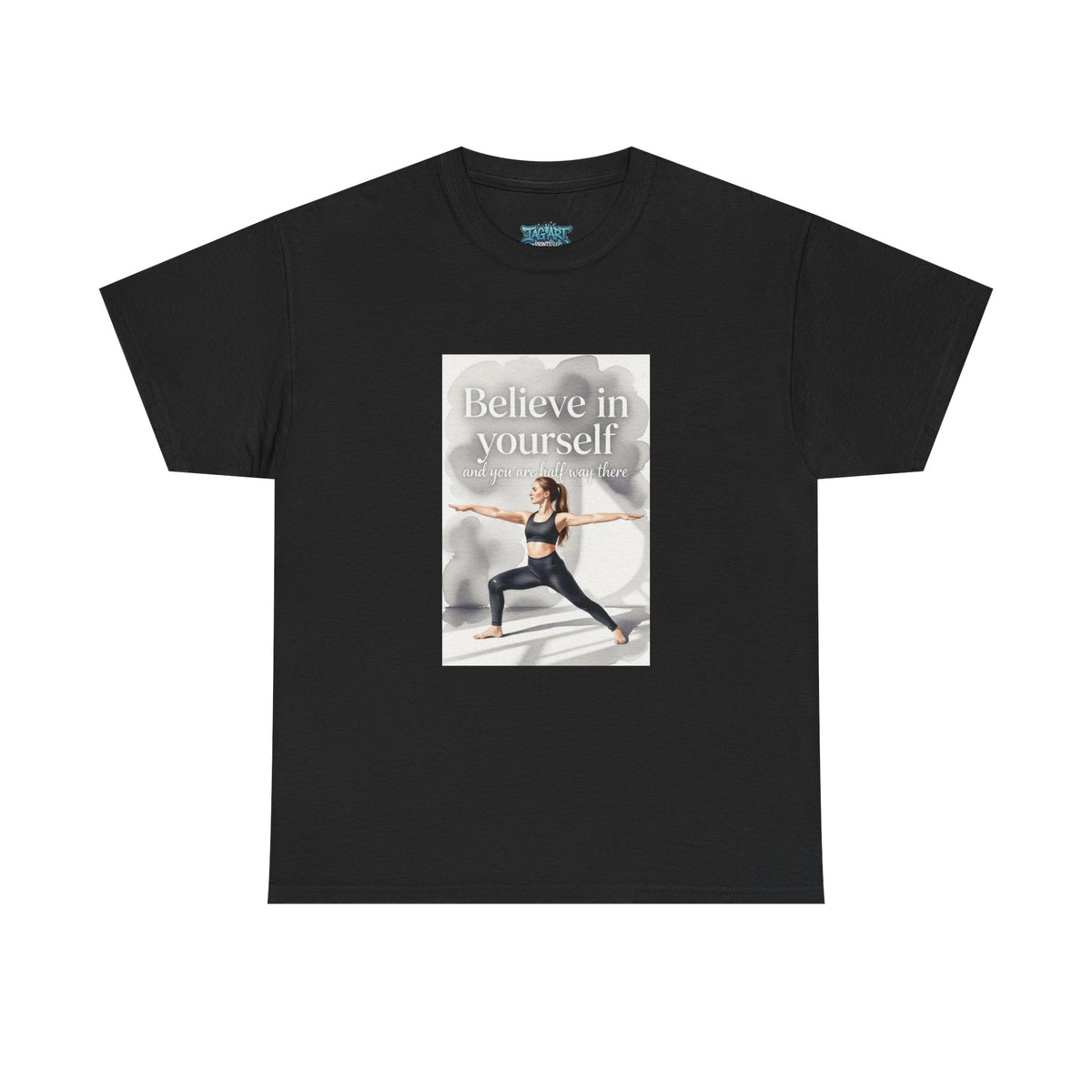Beach Yoga T‑Shirt — "Be Consistent and Intentional" Motivational Workout Tee