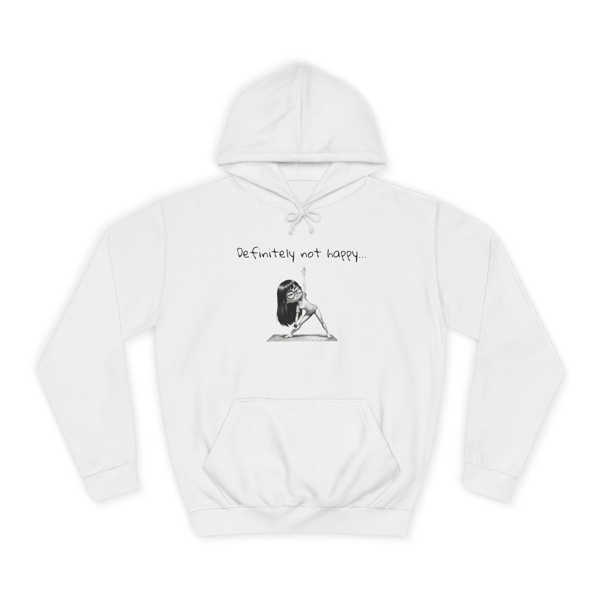 College Hoodie with Minimal Sketch Girl Design – 'She’s Not Crying' Campus Pullover