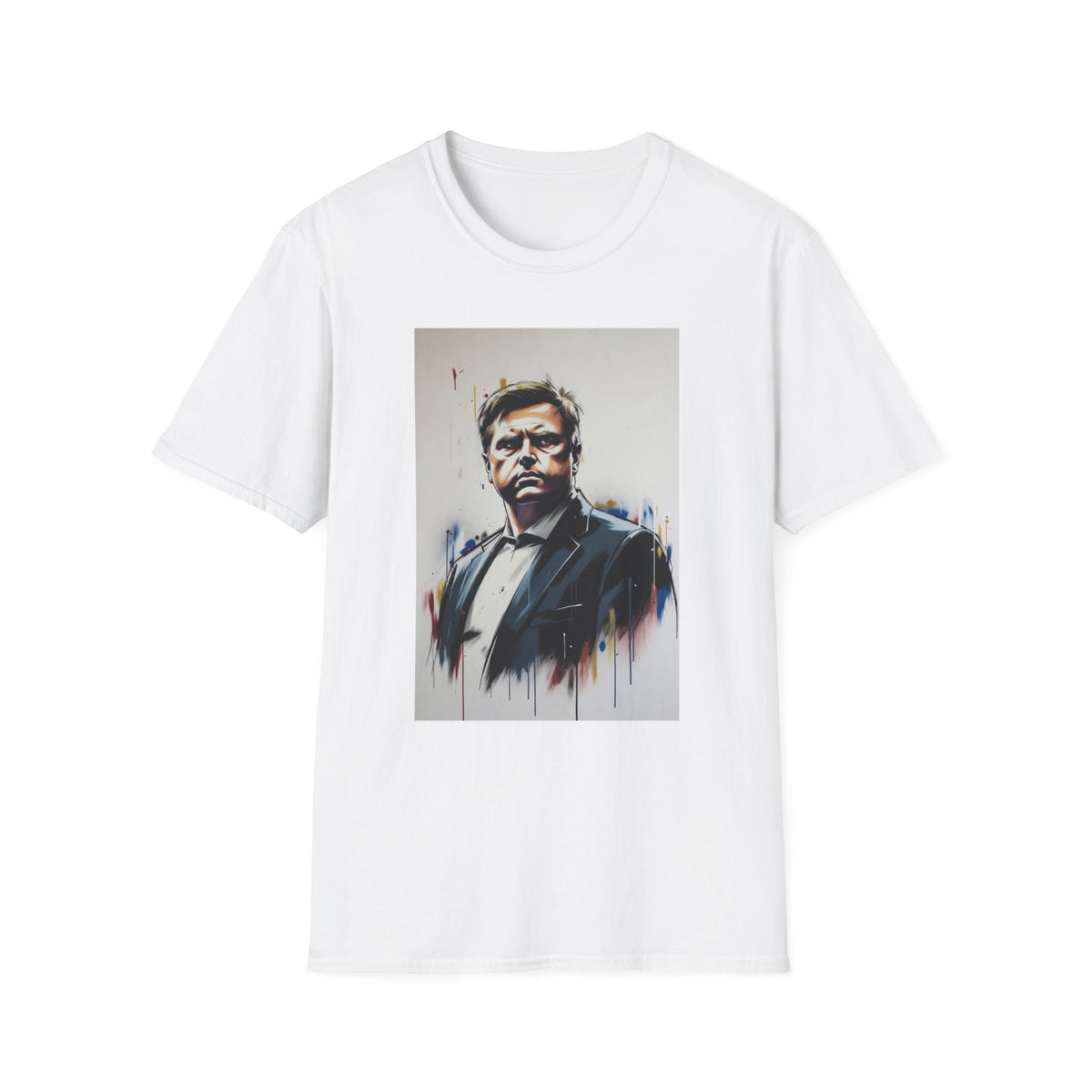 Portrait Artsy JD T-Shirt — Stylized Gentleman's Painted Face Graphic Tee