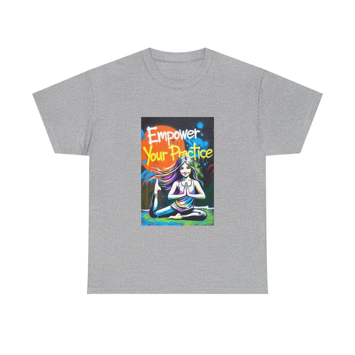 Empower Your Practice yoga pose illustration T-Shirt | meditation graphic tee
