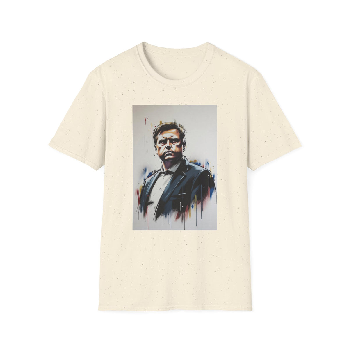 Portrait Artsy JD T-Shirt — Stylized Gentleman's Painted Face Graphic Tee